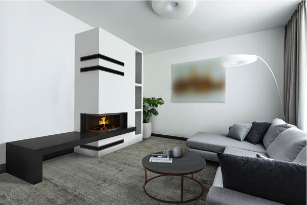 Eckkamin mit Montage, komplett KZS-14,modern, individuell angepasst