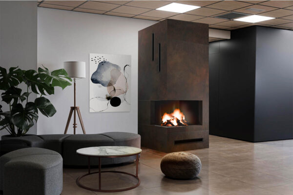 Eckkamin mit Montage, komplett KZS-18,modern, individuell angepasst