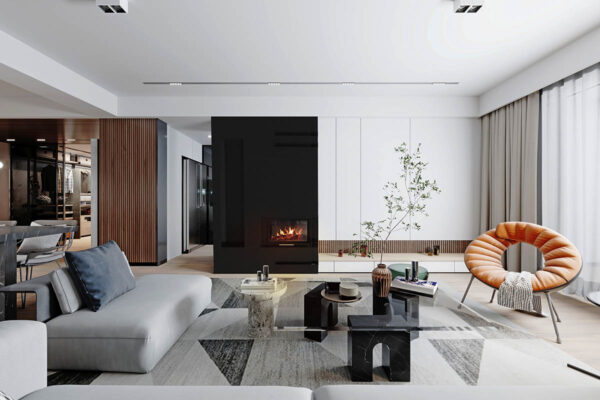 Kamin mit Montage, komplett KZS-2, modern, individuell angepasst