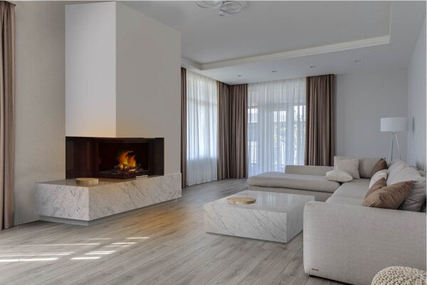 Eckkamin mit Montage, komplett KZS-21,modern, individuell angepasst