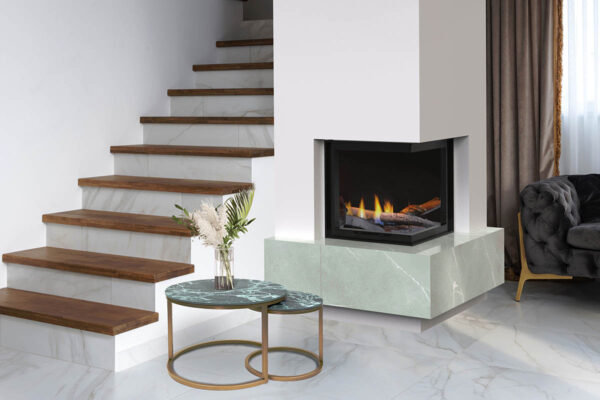 Eckkamin mit Montage, komplett KZS-22,modern, individuell angepasst