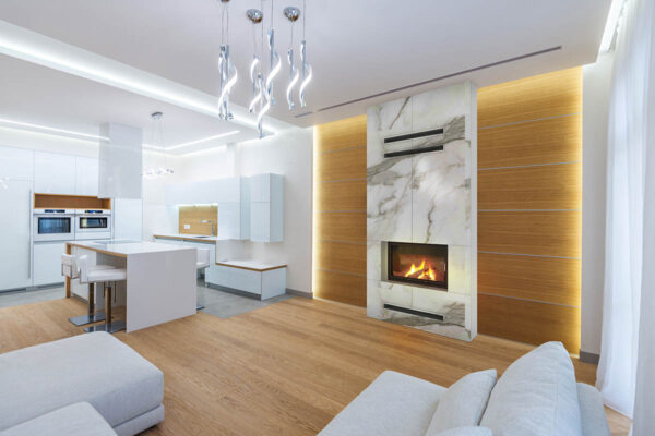 Kamin mit Montage, komplett KZS-37, modern, individuell angepasst