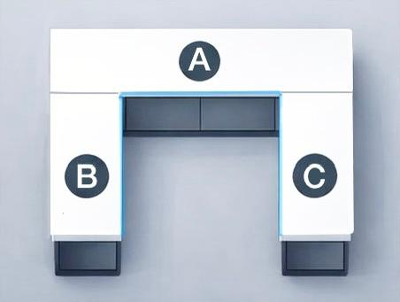 U-förmige Arbeitsplatte