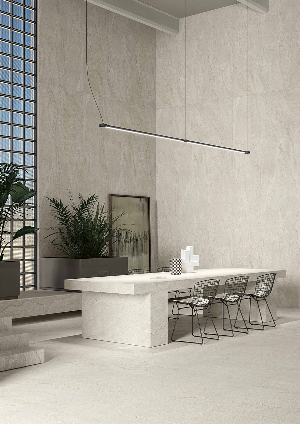 Großkeramikplatten 330 x 184 cm Franko Travertino Sereno für Arbeitsplatte und Verkleidung