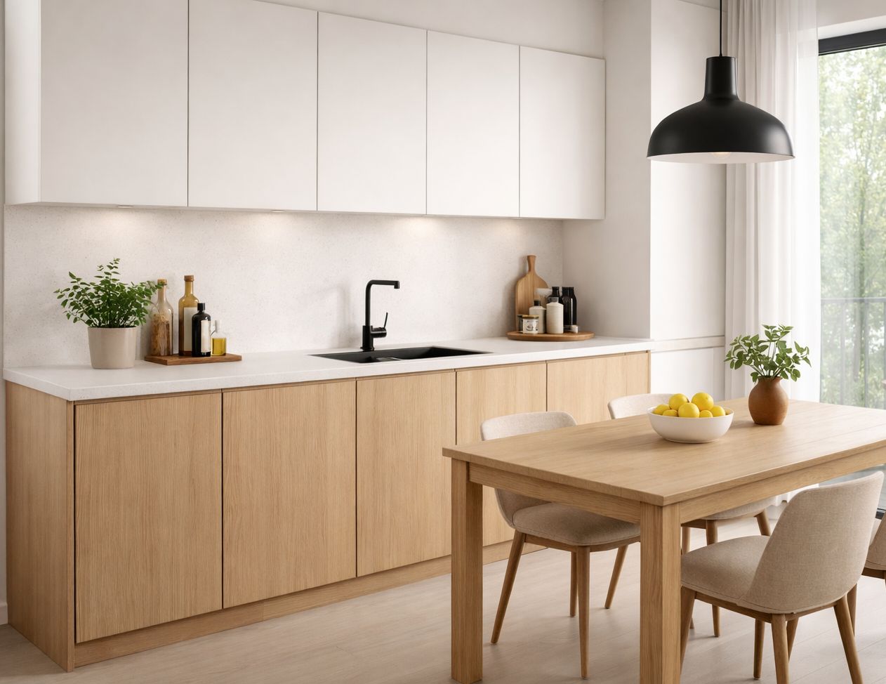 Küchenarbeitsplatte aus Konglomerat nach Maß, Weiß – Caesarstone Snow - Poliert