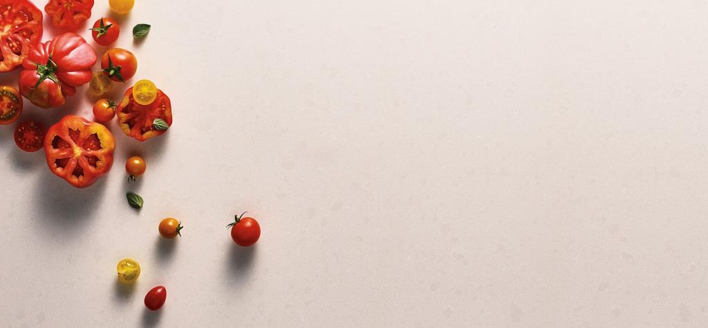 Küchenarbeitsplatte aus Konglomerat nach Maß, Weiß – Caesarstone Organic White - Poliert