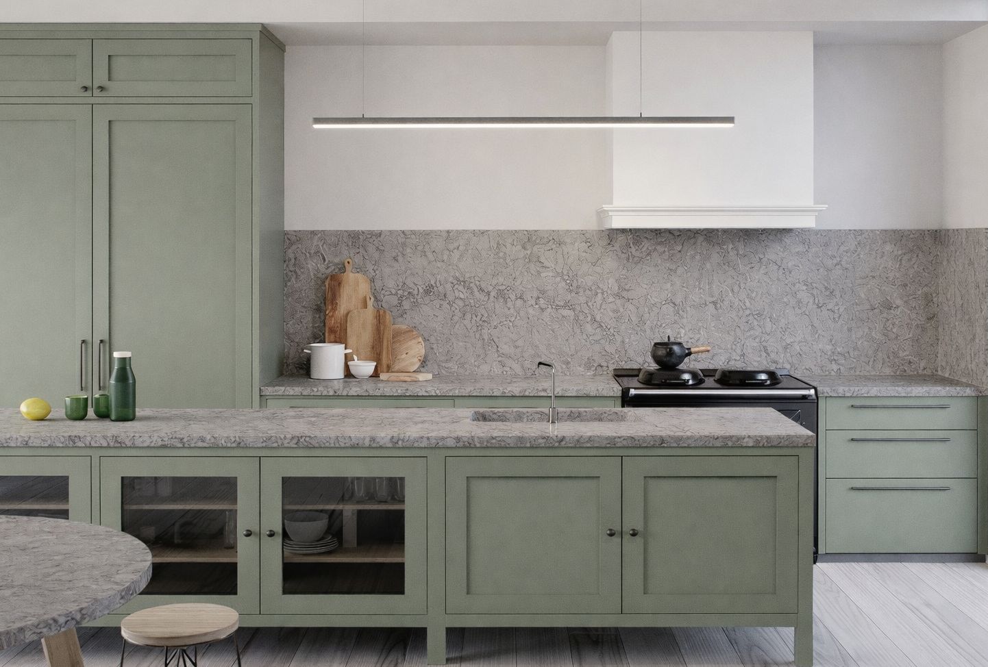 Küchenarbeitsplatte aus Konglomerat nach Maß, Grau – Caesarstone Turbine Grey - Poliert